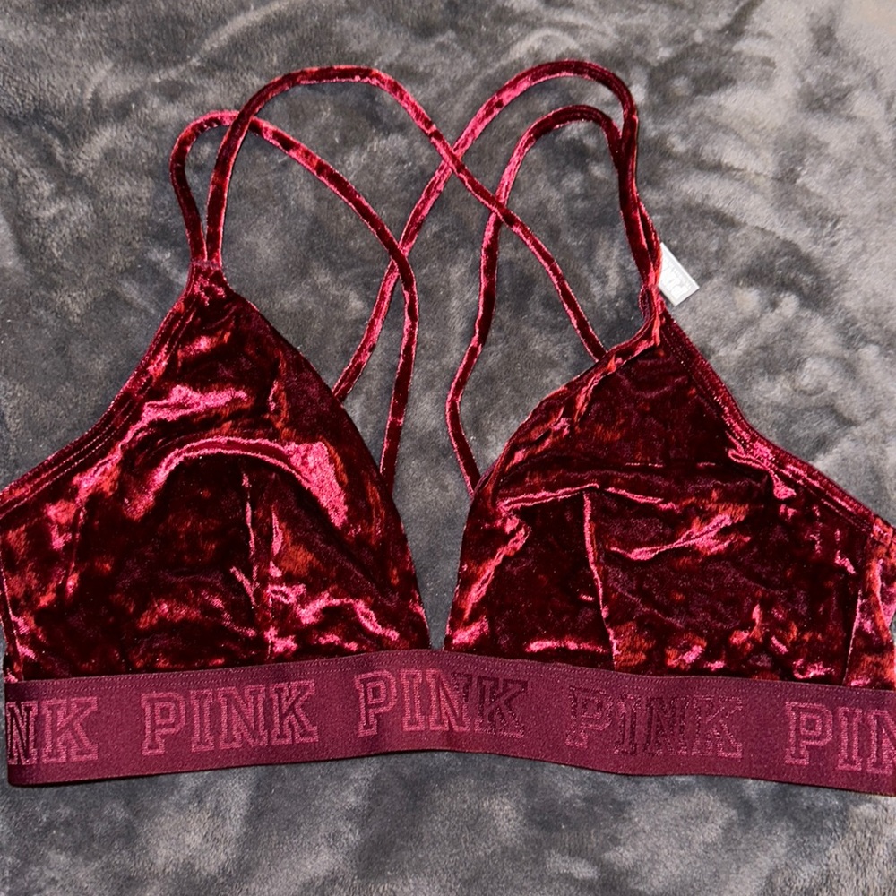 PINK Victoria's Secret red velvet bra